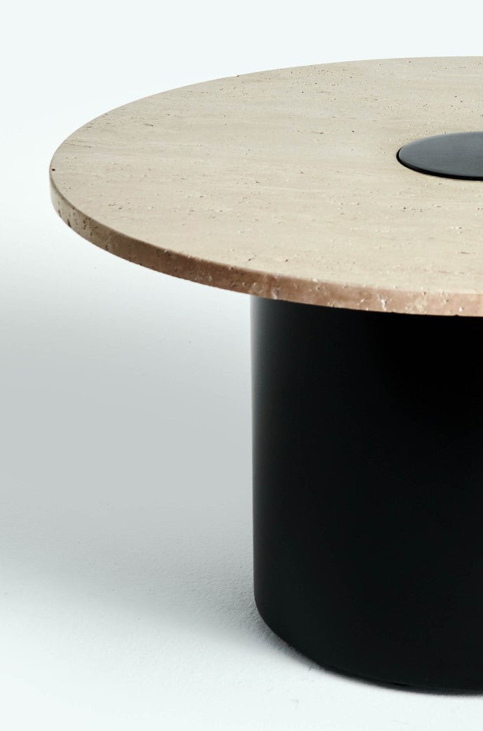 The Classic Travertine (Black Round Base)